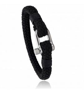 Bracelet corde et acier Jerian black