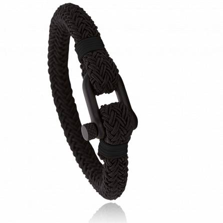 Bracelet corde et acier Jerian noir