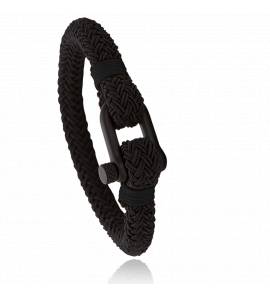 Bracelet corde et acier Jerian noir