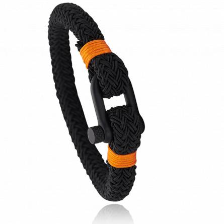 Bracelet corde et acier Jerian orange 3