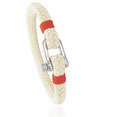 Bracelet corde et acier Jerian rouge