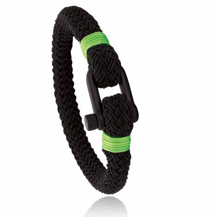 Bracelet corde et acier Jerian vert 2