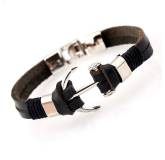 Bracelet cuir ancre jean