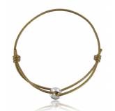 Bracelet cuir cuivre boule d'acier Oinaze