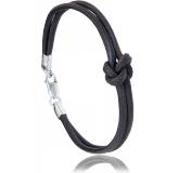 Bracelet cuir marron Navale Noeud d'amoureux