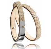 Bracelet cuir naturel U-Turn twice python