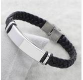 Bracelet cuir noir albert