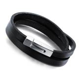 Bracelet Cuir Noir Patrick
