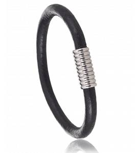 Bracelet cuir noir Tivoli 