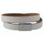 Bracelet cuir plat double blanc mini
