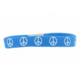Bracelet elastique peace bleu turquoise