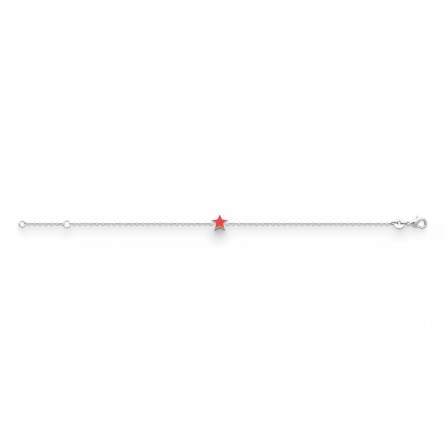 Bracelet enfant argent Stelly etoile rouge