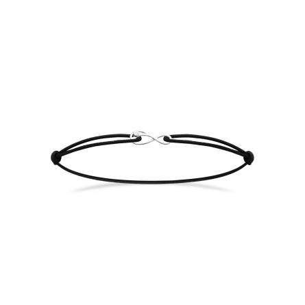 Bracelet femme argent Abry infini noir