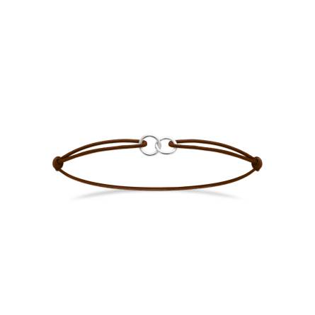 Bracelet femme argent Bougette marron