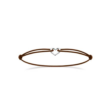 Bracelet femme argent Elizah coeur marron