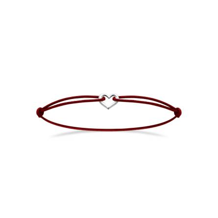 Bracelet femme argent Frejole coeur rouge