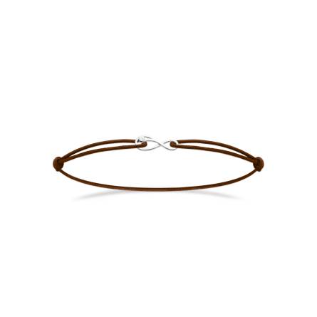 Bracelet femme argent Galmes infini marron