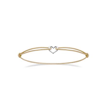 Bracelet femme argent Haojun coeur beige