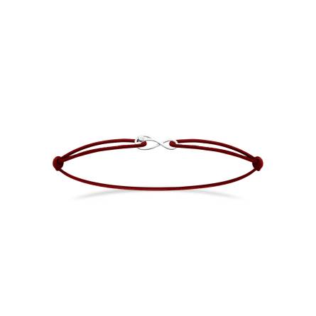 Bracelet femme argent Lagiet infini rouge