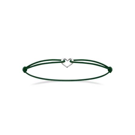 Bracelet femme argent Leowa coeur vert