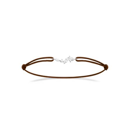Bracelet femme argent Madin marron