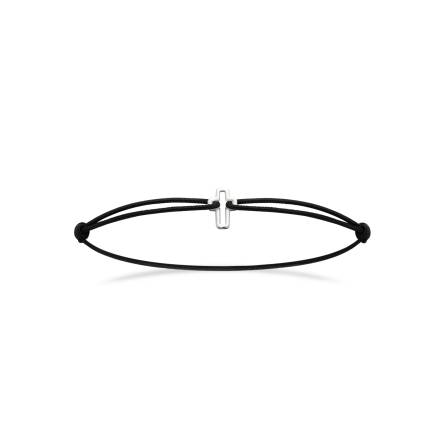 Bracelet femme argent Reddad croix noir