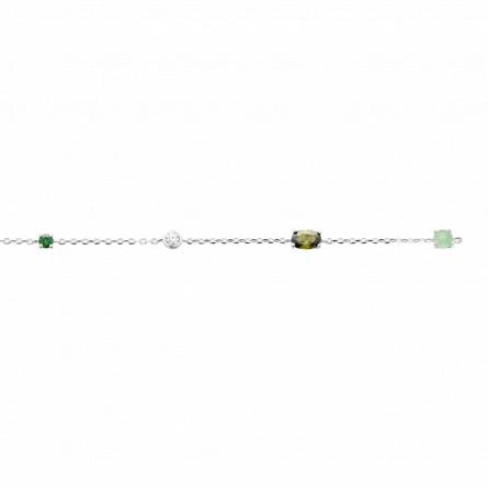 Bracelet femme argent Siluana vert