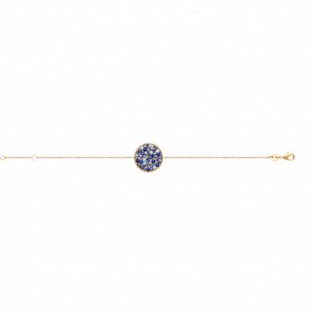 Bracelet femme plaqué or Celestia ronde bleu