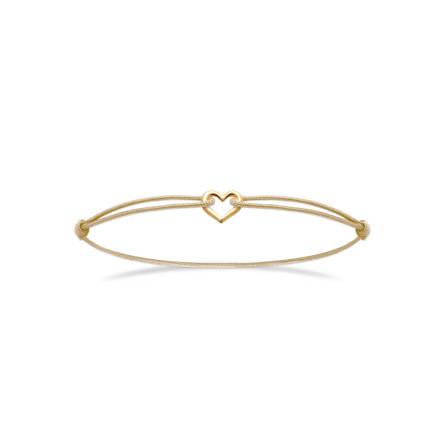 Bracelet femme plaqué or Chanka coeur beige