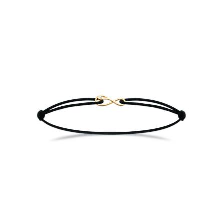 Bracelet femme plaqué or Dessedik infini noir
