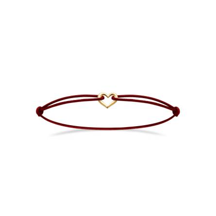 Bracelet femme plaqué or Dottie coeur rouge