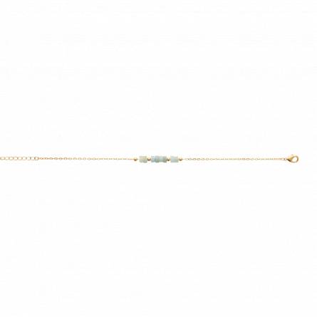 Bracelet femme plaqué or Florise blanc