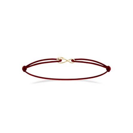 Bracelet femme plaqué or Gannaelle infini rouge