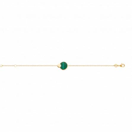 Bracelet femme plaqué or Hiane ronde vert