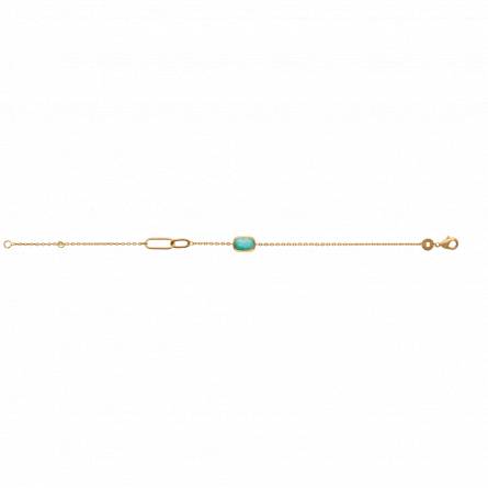 Bracelet femme plaqué or Mcpherson turquoise