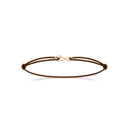 Bracelet femme plaqué or Praz infini marron
