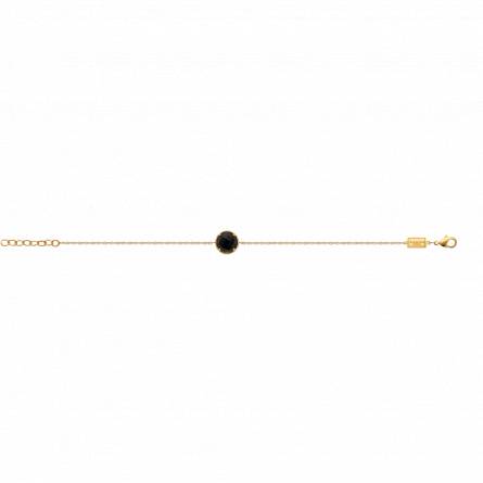 Bracelet femme plaqué or Shibo ronde noir