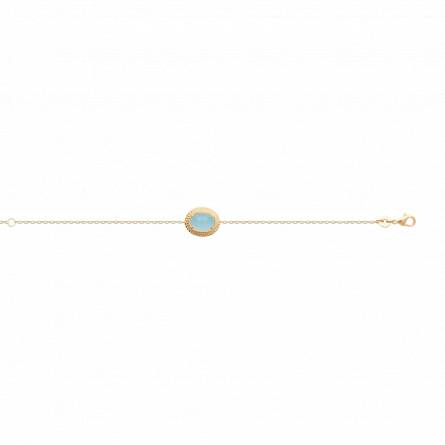 Bracelet femme plaqué or Suetone bleu
