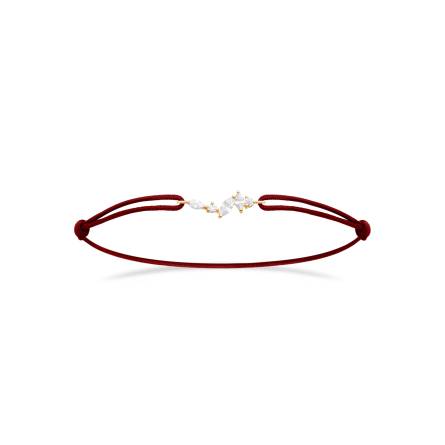 Bracelet femme plaqué or Yunis rouge