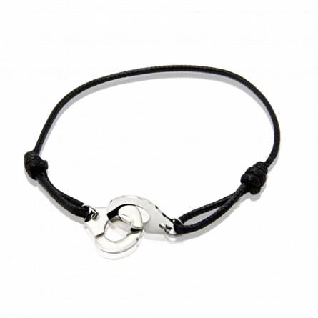 Bracelet fils-cordon Alton menotte noir