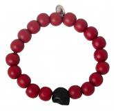 Bracelet grenat tête de mort noire Nandy