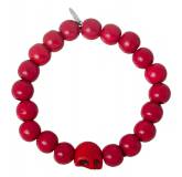 Bracelet grenat tête de mort rouge Nans