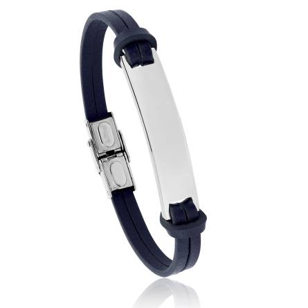 Bracelet homme acier Certon bleu