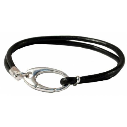 Bracelet homme cuir Abram noir