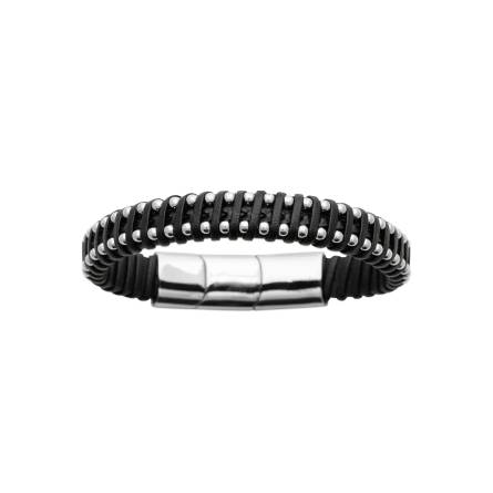 Bracelet homme cuir Chadon noir