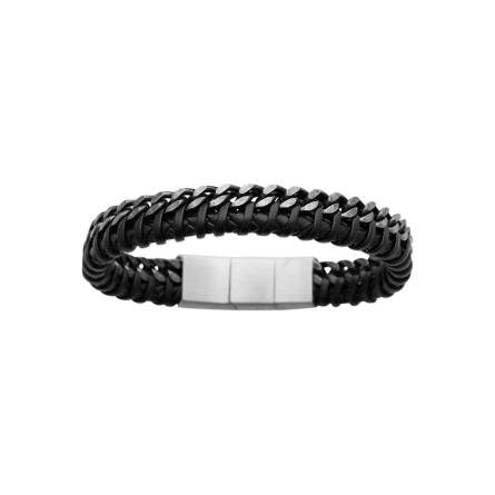 Bracelet homme cuir Hallereau noir