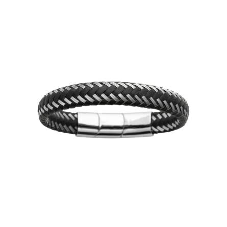 Bracelet homme cuir Kater noir