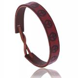 Bracelet homme cuir marron peace and love