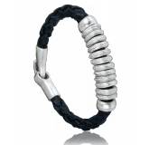 Bracelet homme cuir noir Rasa
