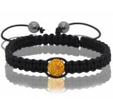 Bracelet homme Shamballa 1 Perle jaune Térésina
